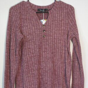* Soft Purple Sweater Small NWT Textured Ribbed Long Sleeve